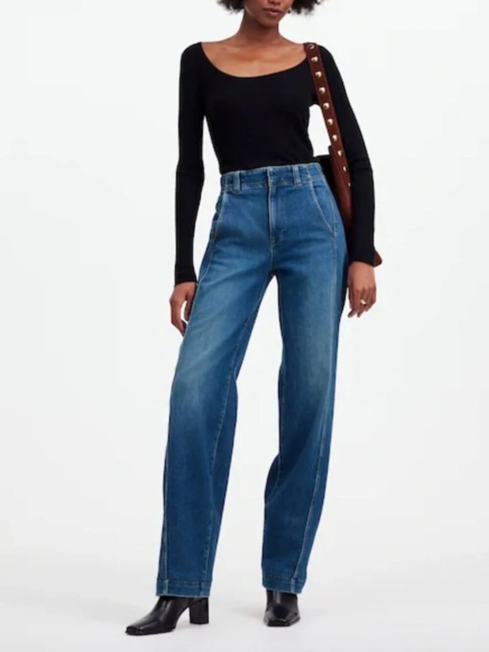 NWT Madewell | Tapered Denim Trousers Calvert Wash Blue | Size 25